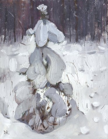 Следы на снегу. п.Шап, Марий Эл, 2016 (х., м., р. 45х35) €750 