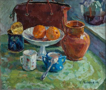 Натюрморт с апельсинами, 1961 (х., м., р. 60х70) 