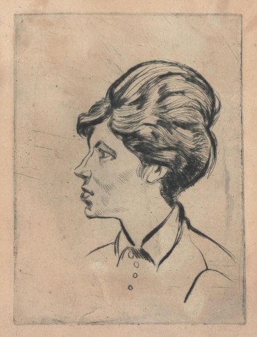 Портрет женщины (б., офорт, р. 15,8х11,7) 