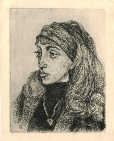 Портрет женщины №2 (б., офорт, р. 15,9х12,2) 